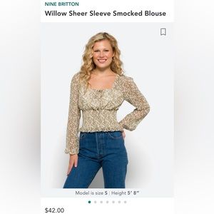 Nine Britton tan and white womens long sleeve top size large. New with tags.